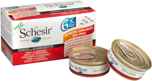 Schesir Multipack Tuna & Shrimp Canned food for Cats (6x50g)