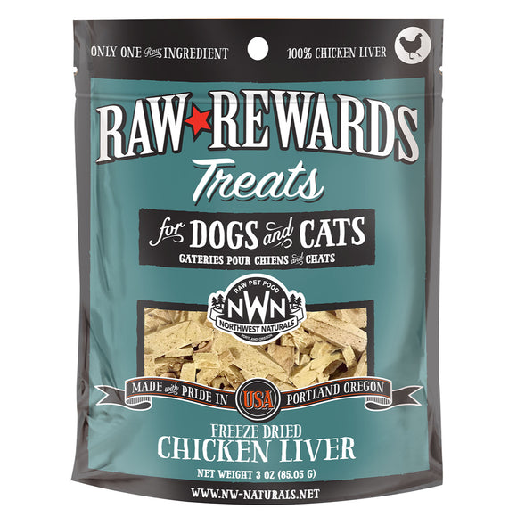 Northwest Naturals Raw Rewards Chicken Liver Freeze-Dried Dog & Cat Treats (3oz)