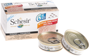 Schesir Multipack Tuna & Salmon Canned food for Cats (6x50g)