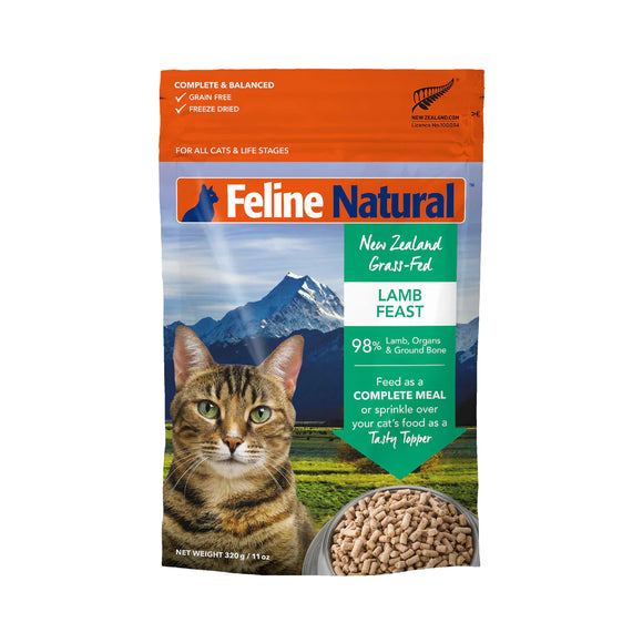 Feline Natural Freeze-Dried Grass-Fed Lamb Feast Food for Cats (2 sizes)
