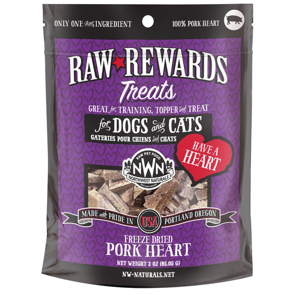Northwest Naturals Dogs & Cats Raw Rewards Pork Heart Treats (2 sizes)
