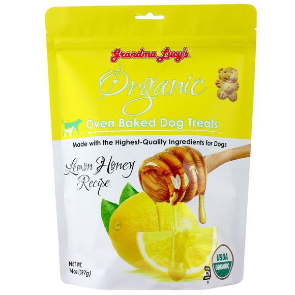 Grandma Lucy’s Organic Oven-Baked Lemon Honey Treats for Dogs (14oz)