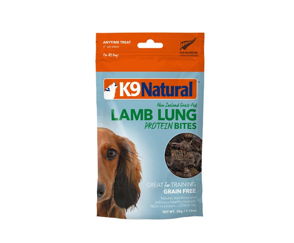K9 Natural Lamb Lung Protein Bites for Dogs (50g)
