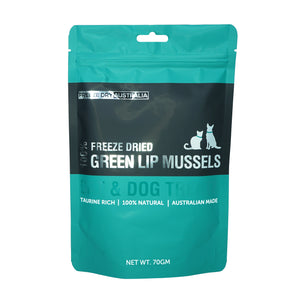Freeze Dry Australia Freeze-Dried Green Lip Mussel Treats for Dogs & Cats (70g)
