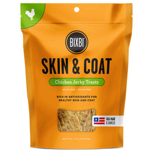 Bixbi Skin & Coat Jerky Grain Free Dehydrated Dog Treats (Chicken) 141.7g
