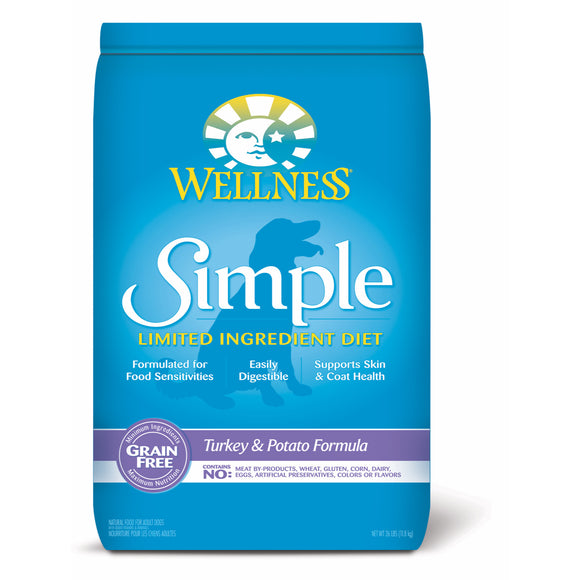 Wellness Simple Limited Ingredient Turkey & Potato (Grain Free) Recipe Dry Food for Dogs (26lb)