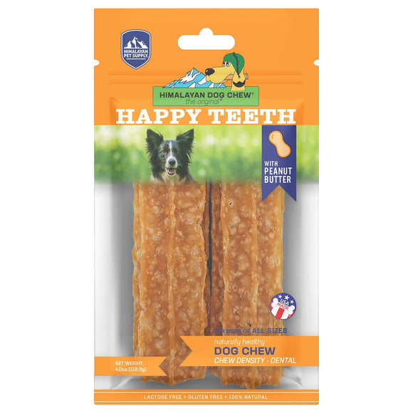 Himalayan Pet Supply Happy Teeth Dental Cheese with Peanut Butter Dog Chew Soft Density Treats (4oz)