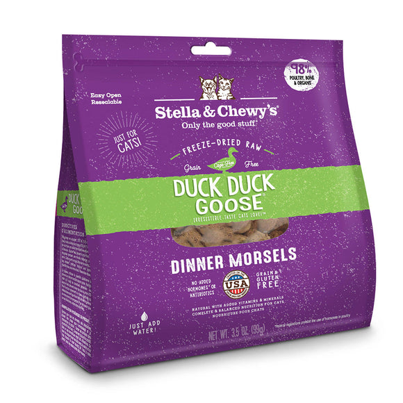 Stella & Chewy’s Duck Duck Goose Freeze-Dried Raw Dinner Morsels for Cats (2 sizes)