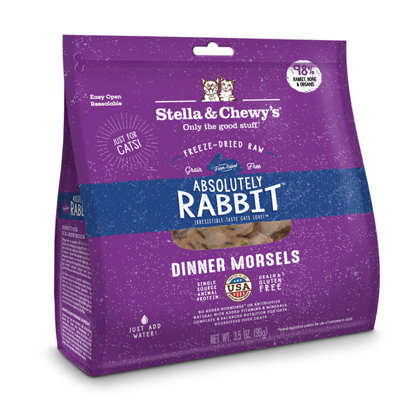 Stella & Chewy’s Absolutely Rabbit Freeze-Dried Raw Dinner Morsels for Cats (8oz)
