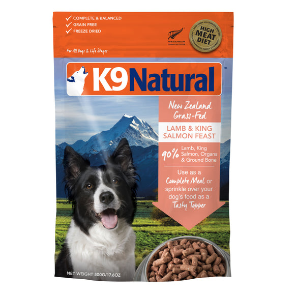 K9 Natural Freeze-Dried Grass-Fed Lamb & King Salmon Feast Food for Dogs (2 sizes)