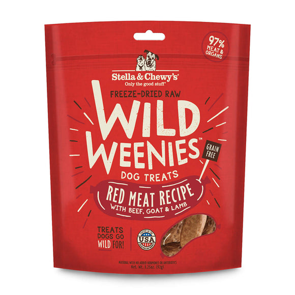 [SC-WW-RM-3.25] Stella & Chewy’s Freeze-Dried Raw Wild Weenies Treats for Dogs (Red Meat) 3.25oz