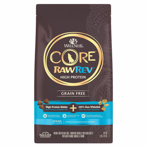 Wellness Core Ocean Raw Rev Kibble for Dogs (Whitefish, Herring + Freeze Dried Salmon) 3 sizes