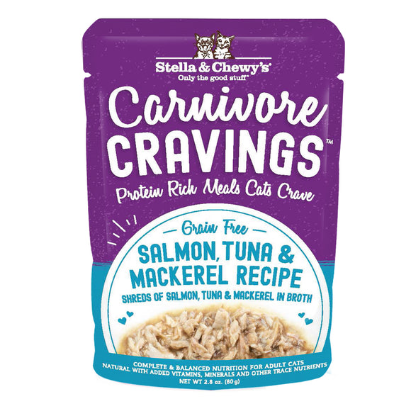 Stella & Chewy’s Carnivore Cravings Salmon, Tuna & Mackerel Recipe for Cats (2.8oz)
