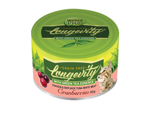 NurturePro Longevity Chicken & Skipjack Tuna Meat with Cranberries Canned Food for Cats (80g)