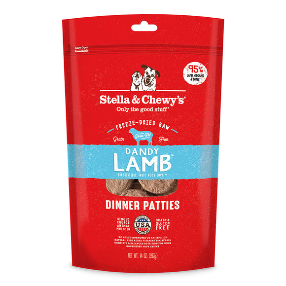 Stella & Chewy’s Dandy Lamb Freeze-Dried Raw Dinner Patties (14oz)
