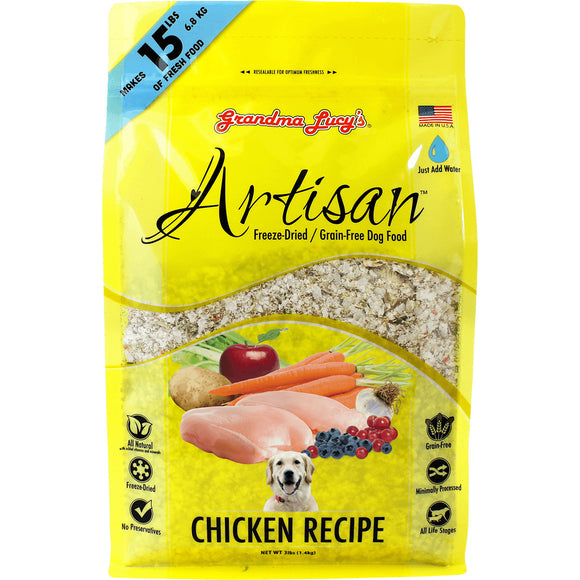 Grandma Lucy’s Artisan Freeze-Dried / Grain Free Chicken Recipes Food for Dogs (3lb)