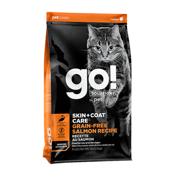 [GO-501] Petcurean Go! Skin + Coat Grain Free Salmon Recipes Dry Food for Cats (3lb)
