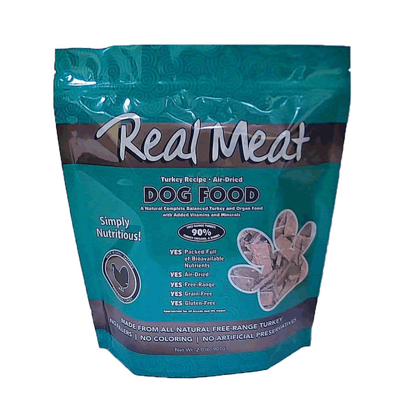 Real Meat Air-Dried Turkey Food for Dogs (2lb)