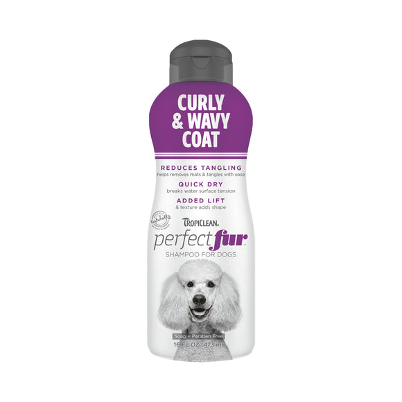Tropiclean PerfectFur Curly & Wavy Coat Shampoo For Dogs (16 fl oz)