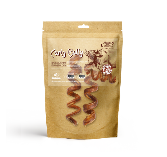 Absolute Bites Curly Bully Treats for Dogs (Medium/2pcs)