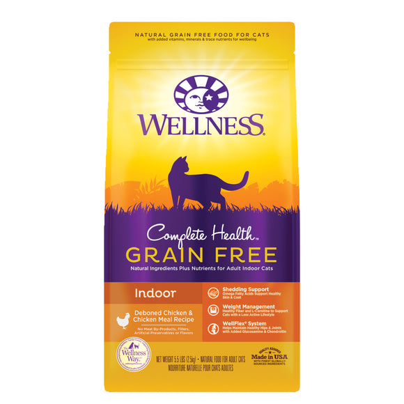 Wellness Complete Health Grain Free Indoor Deboned Chicken & Chicken Meal for Cats (2 sizes)