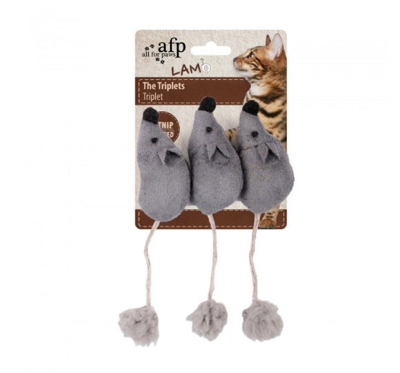AFP Lambswool The Triplets Mouse Grey for Cats