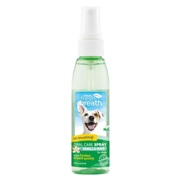 Fresh Breath by TropiClean Oral Care Spray for Pets (Vanilla) 4oz