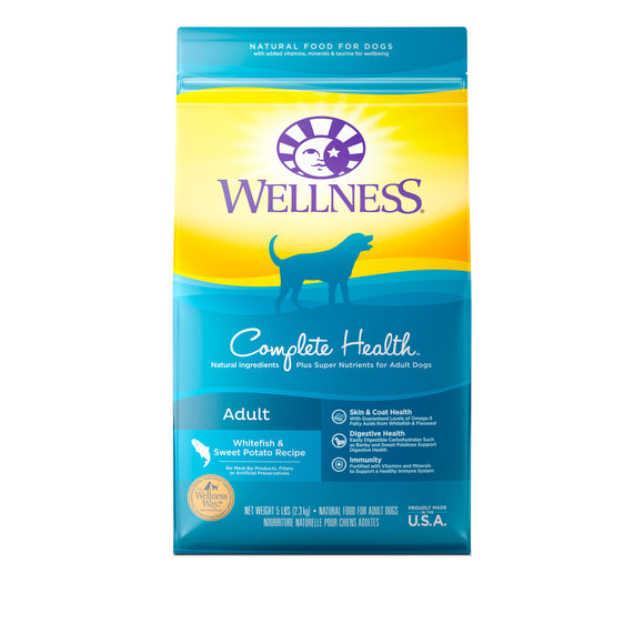 Wellness Complete Health Adult (Whitefish & Sweet Potato) Dry Food for Dogs (2 sizes)