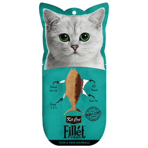 [Bundle of 5] Kit Cat Fillet Fresh Tuna & Fiber (Hairball) Treats for Cats (30g)