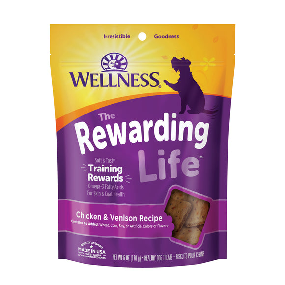 [WN-WBTChicVen6oz] Wellness The Rewarding Life Treats for Dogs (Chicken & Venison) 6oz