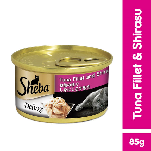 [1carton=24cans] Sheba Tuna Fillet & Shirasu Wet Canned Food for Cats (85g)