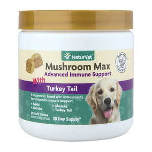 Naturvet Mushroom Max with Turkey Tail Soft Chews (2 sizes)