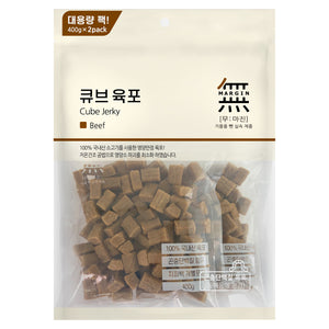 [BW4001] Bow Wow Mumargin Cube Jerky Beef Treats for Dogs (400g x 2)