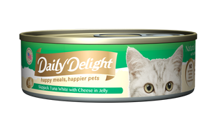 [1carton=24cans] Daily Delight Skipjack Tuna White with Cheese in Jelly (80g)