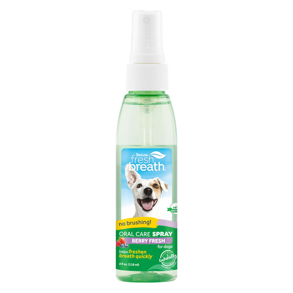 Fresh Breath by TropiClean Oral Care Spray for Dogs (Berry) 4oz