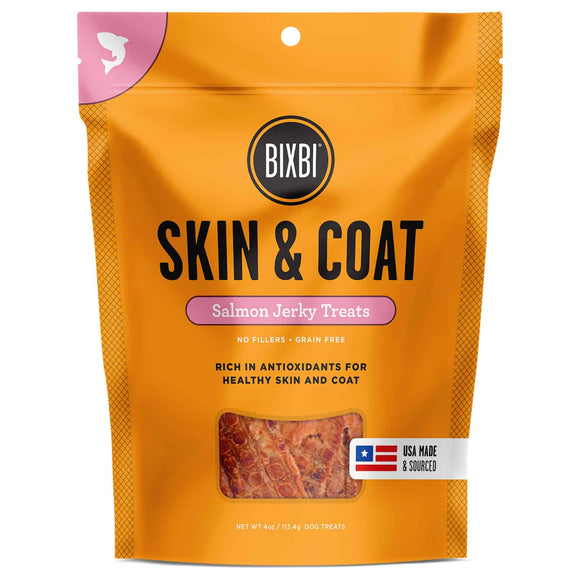 Bixbi Skin & Coat Jerky Grain Free Dehydrated Dog Treats (Salmon) 141.7g