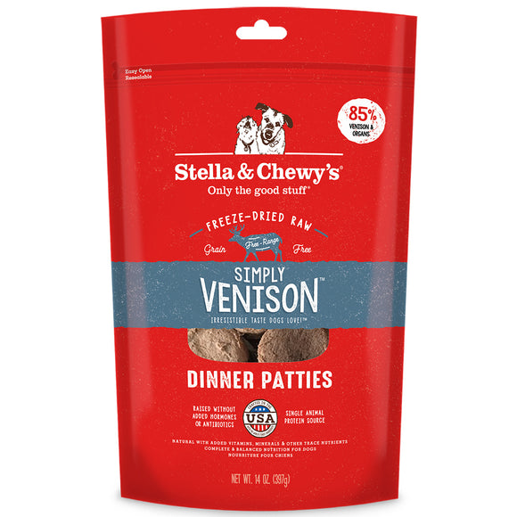 Stella & Chewy’s Simply Venison Freeze-Dried Raw Dinner Patties (25oz)