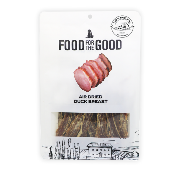 Food for the Good Air Dried Duck Breast Treats for Dogs & Cats (300g)