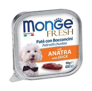 [1ctn=32pcs] Monge Fresh Pate & Chunkies with Duck Dog Food (100g)