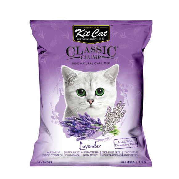 Kit Cat 100% Natural Classic Clump Cat Litter (Lavender) 10L/7kg