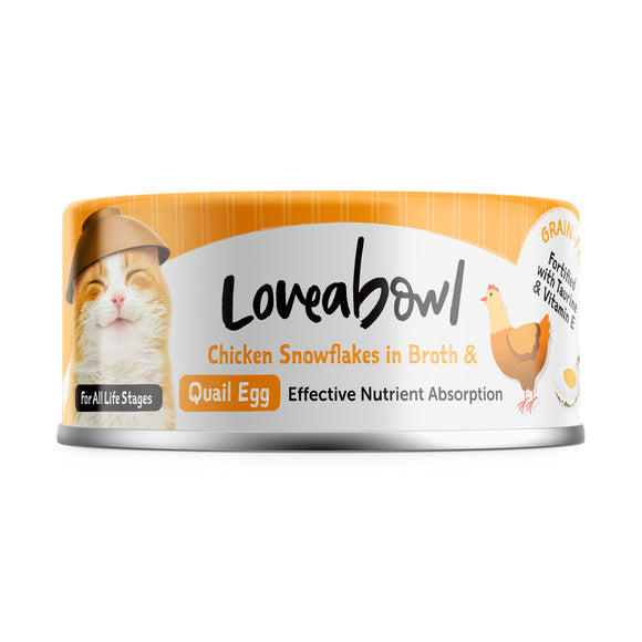 [1ctn=24cans] Loveabowl Chicken Snowflakes in Broth with Quail Egg Wet Canned Food for Cats