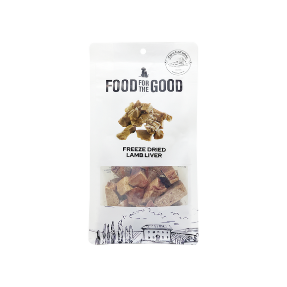 Food for the Good Freeze Dried Lamb Liver Treats for Dogs & Cats (70g)