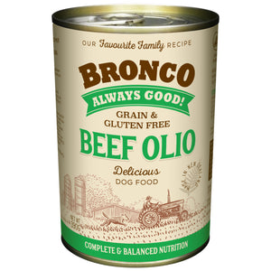 [1carton=12cans] Bronco Beef Olio Wet Canned Food for Dog (390g)