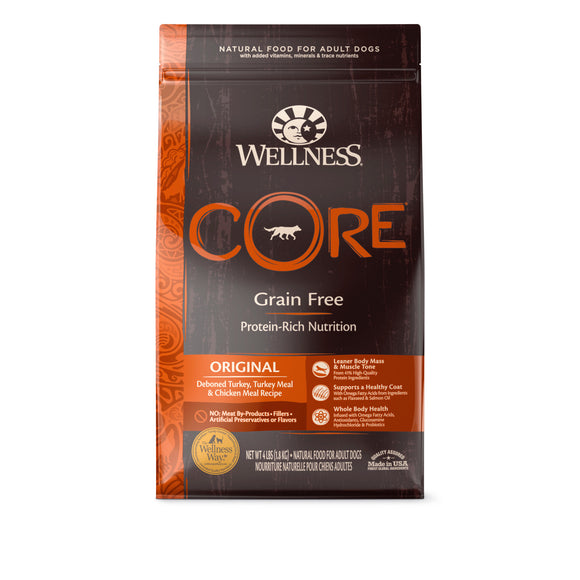 Wellness Core Grain Free Original (Deboned Turkey, Turkey Meal & Chicken Meal) Dry Food for Dogs (3 sizes)