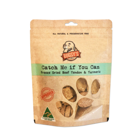 Bugsy's Catch Me If You Can Beef Tendon Freeze-Dried Treats for Dogs (70g)