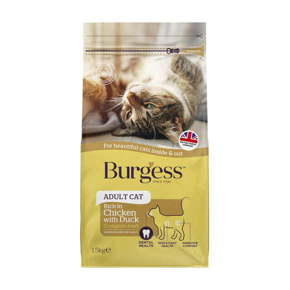 Burgess British Chicken with Duck for Adult Cats (1.5kg)