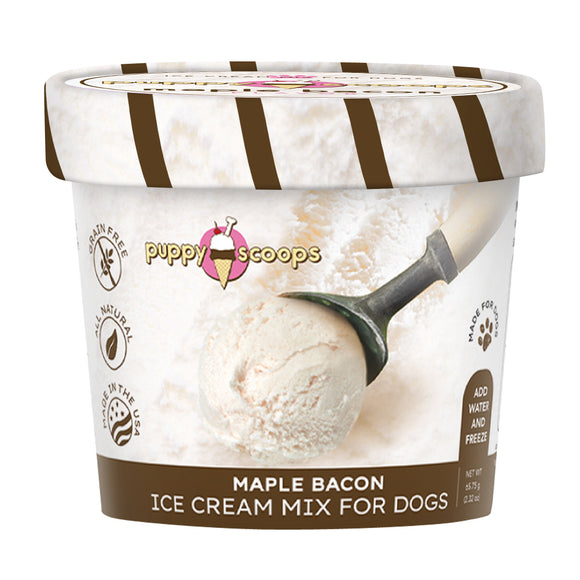Puppy Scoops Freezerless Ice Cream Mix for Dogs (Maple Bacon) 2 sizes
