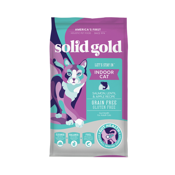 Solid Gold Let’s Stay in Indoor Salmon, Lentils & Apples Recipes Dry Food for Cats (2 sizes)