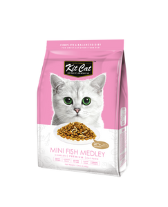 Kit Cat Mini Fish Medley (Optimal Bones Growth) Dry Food for Cats (2 sizes)