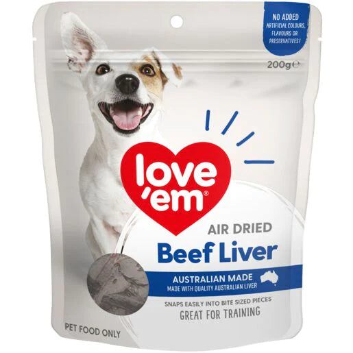 Love'em Air Dried Beef Liver Dog Treats (2 sizes)